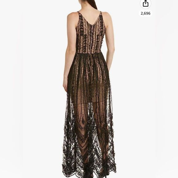 Dress the Population lace embellished maxi dress L - Picture 3 of 14